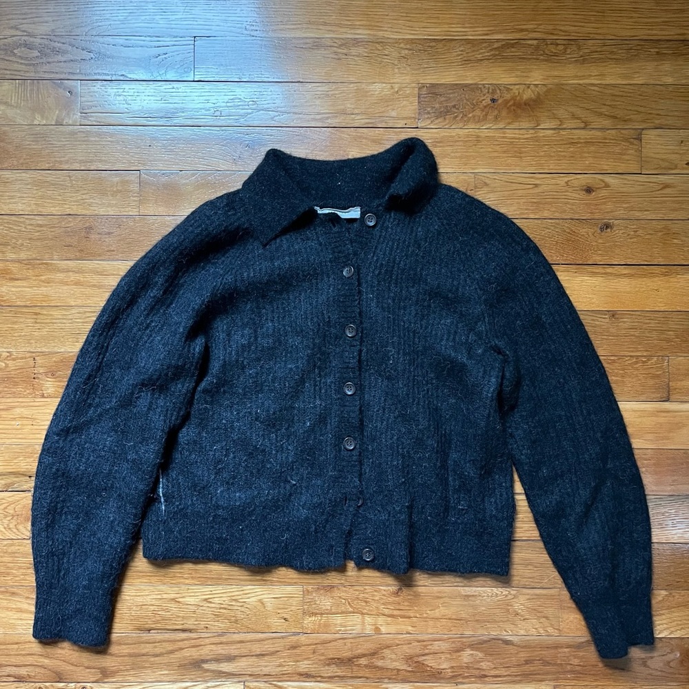 everlane alpaca collared cardigan size L